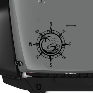 Beach Theme Nautical Compass Vinyl Sticker Hood Decal Fits Jeep Wrangler