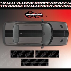 FX Grafix White Rally Racing Stripe Kit For Dodge Challenger – SRT8 Style (Full Kit)