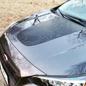 Topographic Blackout Hood Vinyl Decal Sticker Fits Subaru Crosstrek 2018-2024