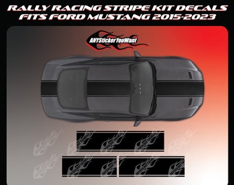 Rally Racing Stripe Kit Vinyl Decals Fits Ford Mustang 2015-2023
