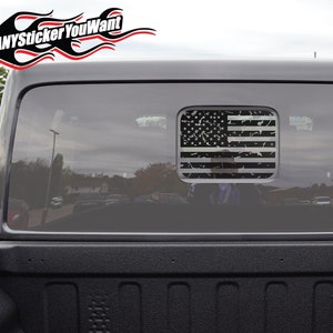 Distressed American Flag Rear Sliding Window Vinyl Decal Sticker Fits Jeep Gladiator JT 2020-2022
