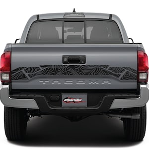Geometric Topographic Tailgate Vinyl Graphic Decal Fits Toyota Tacoma 2016-2023
