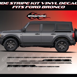 x2 Pinstripe Side Stripe Kit Vinyl Decals Fits Ford Bronco (4 Door) 2021-2022