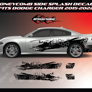 Honeycomb Side Splash Graphic Vinyl Decals Fits Dodge Charger 2015-2022