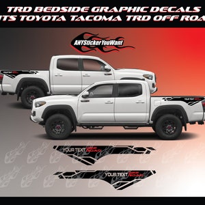 x2 Bedside Graphic Vinyl Decals Fits Toyota Tacoma TRD Off Road 2016-2023