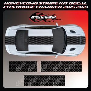 20&quot; Full Honeycomb Stripe Kit Vinyl Decal Fits Dodge Charger SRT Hellcat 2015+