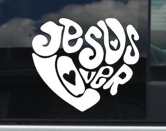 Jesus Lover Religious Christian Vinyl Decal Window Sticker