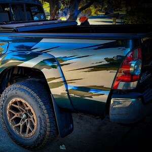 x2) Distressed Splash Bedside Graphic Vinyl Decal Fits Toyota Tacoma 2010-2021
