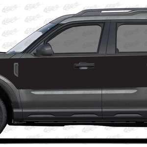 x2 Blackout Side Graphic Vinyl Decals Fits Ford Bronco Sport 2021-2025