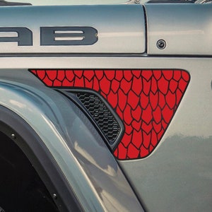 x2 2 Tone Dragon Scales Fender Vent Vinyl Decal Sticker Fits Jeep Wrangler JL/Jeep Gladiator JT 2018-2024