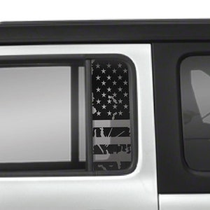 Distressed American Flag Side Window Vinyl Decal Fits Jeep Wrangler JL 2016-2024/Fits Jeep Gladiator JT 2020-2024