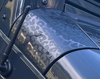 Leopard Print Hood Cowl Vinyl Decals Fits Jeep Wrangler JK/JKU 2007-2018
