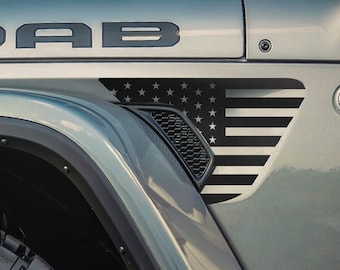 USA Flag Fender Vent Vinyl Decal Sticker Fits Jeep Wrangler JL/Jeep Gladiator JT 2018-2024