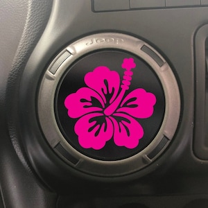 Hawaiian Hibiscus Flower A/C Vent Vinyl Decal Sticker Fits Jeep Wrangler 2011-2022/Fits Jeep Gladiator 2019-2022