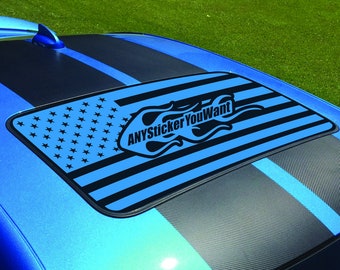 Vinilo adhesivo personalizado con la bandera estadounidense para techo corredizo, compatible con Dodge Charger.