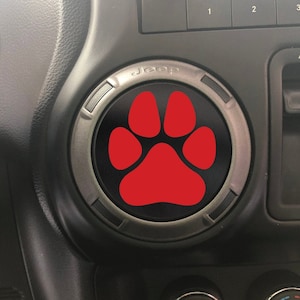 Paw Print A/C Vent Vinyl Decal Sticker Fits Jeep Wrangler 2011-2024/Fits Jeep Gladiator 2020-2024