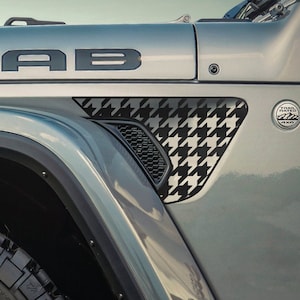 Houndstooth Print Fender Vent Vinyl Decal Sticker Fits Jeep Wrangler JL/Jeep Gladiator JT 2018-2024