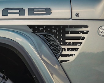 Distressed USA Flag Fender Vent Vinyl Decal Sticker Fits Jeep Wrangler JL/Jeep Gladiator JT 2018-2024