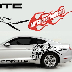 x2 Coyote Vinyl Graphic Decal Sticker FITS Ford Mustang