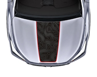 Adhesivo de vinilo para capó con diseño topográfico de 3 tonos, compatible con Subaru Ascent 2019-2025.