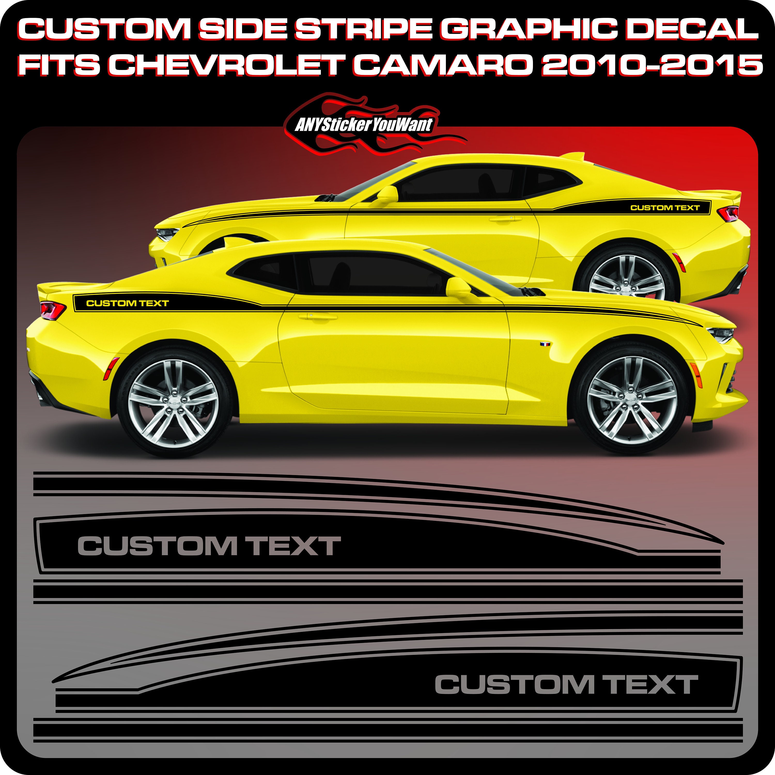 Custom Side Stripe Graphic Decal Kit FITS Chevrolet Camaro 2010