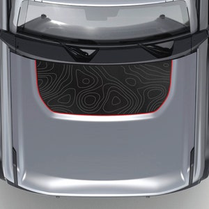 3 Tone Topographic Blackout Hood Vinyl Decal Fits Ford Bronco 2021-2023