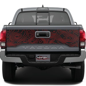 2 Tone Topographic Tailgate Vinyl Graphic Decal Fits 3rd Gen Toyota Tacoma 2016-2023
