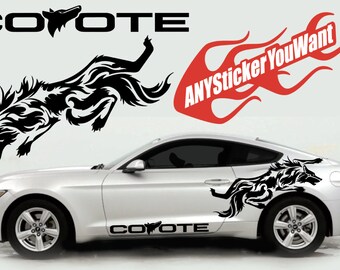 ANYStickerYouWant Coyote Windshield Graphic Vinyl Decal For Ford Mustang (White)