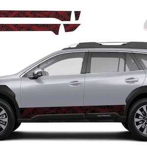 x2 2 Tone Topographic Blackout Side Stripe Vinyl Decals Fits Subaru Outback 2023-2024