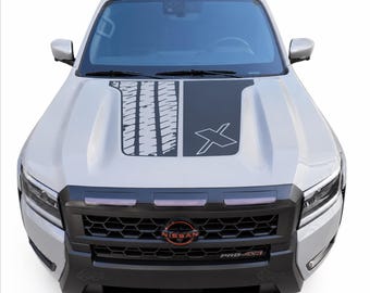 Vinilo adhesivo negro para el capó, compatible con Nissan Frontier 2022-2026.