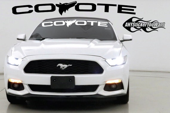 thumbnail image 2 of ANYStickerYouWant Coyote Windshield Graphic Vinyl Decal For Ford Mustang (White) 2 of 5