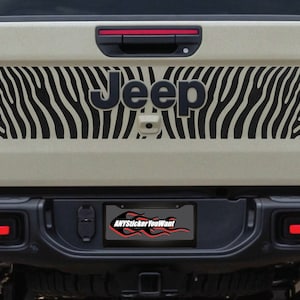 Pre-cut Zebra Print Tailgate Vinyl Decal Fits Jeep Gladiator JT 2020-2023