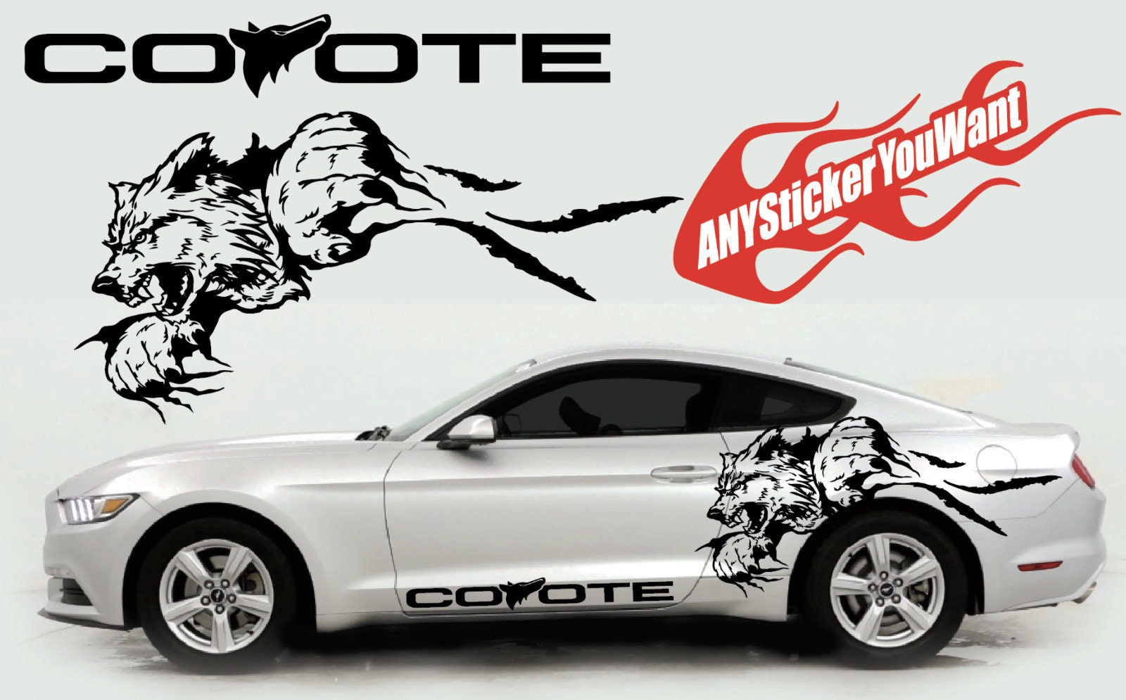 Ford Mustang Coyote 5.0 Logo Vinyl Sticker Decal 2 4 6 8 10 12 M –  Stickers_4u
