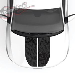 2 Tone Topographic Blackout Hood Vinyl Decal Fits Hyundai Santa Cruz 2022-2024