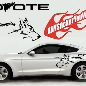x2 Coyote Side Graphic Vinyl Decal Stickers Fits Ford Mustang