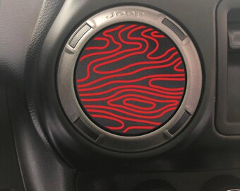 Autocollant décoratif en vinyle pour grille d'aération de climatisation, motif topographique, compatible avec Jeep Wrangler 2011-2024 et Jeep Gladiator 2020-2026