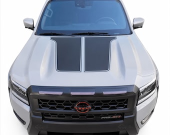 Vinilo adhesivo Pinstripe Blackout para el capó, compatible con Nissan Frontier 2022-2026.