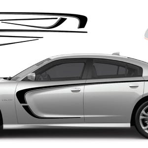 x2 C-Stripe Pinstripe Stripe Kit Side Graphic Vinyl Decals Fits Dodge Charger 2015-2023