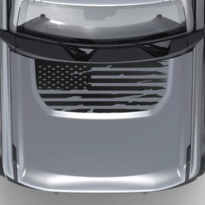 Torn American Flag Blackout Hood Vinyl Decal Fits Ford Bronco 2021-2023