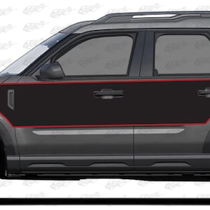 x2 2 Tone Blackout Side Graphic Vinyl Decals Fits Ford Bronco Sport 2021-2025