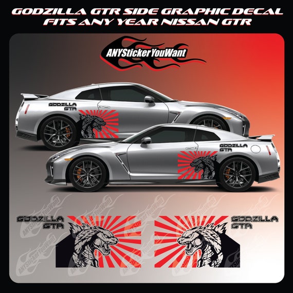 Godzilla Gtr Side Graphic Vinyl Decal Fits Nissan Gtr Etsy