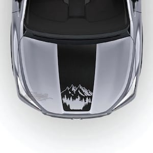 Mountains & Trees Blackout Hood Vinyl Decal Sticker Fits Subaru Ascent 2019-2023