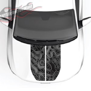 Topographic Blackout Hood Vinyl Decal Fits Hyundai Santa Cruz 2022-2024