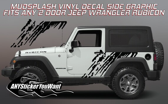 Mud Splash Vinyl Decal Side Graphic Fits Any 2 Door Jeep - Etsy