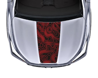 Adhesivo de vinilo para capó con diseño topográfico en dos tonos, compatible con Subaru Ascent 2019-2025.