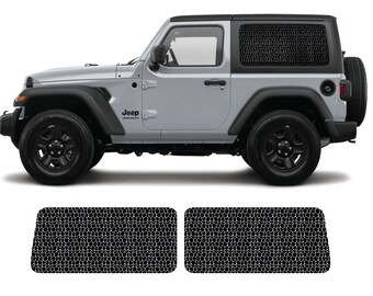 Pre-cut Dragon Scales Side Window Vinyl Decals Fits Jeep Wrangler JL 2 Door 2018-2023