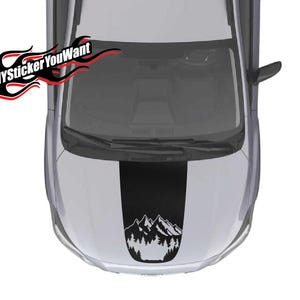 Mountains & Trees Blackout Hood Vinyl Decal Fits Subaru Crosstrek Wilderness 2024