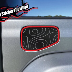 3 Tone Topographic Blackout Gas Cap Fuel Door Vinyl Decal Fits Jeep Gladiator
