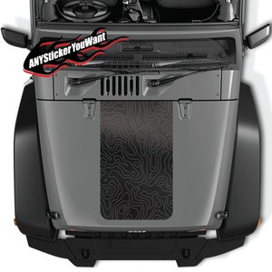Topographic Blackout Hood Vinyl Decal Sticker Fits Jeep Wrangler JK LJ TJ