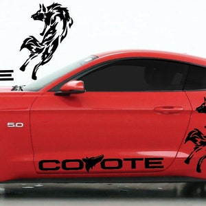 x2 Coyote Side Graphic Vinyl Decal Stickers Fits Ford Mustang
